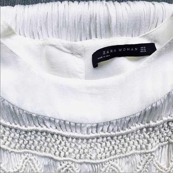 Zara Silky Short Sleeve Embroidered Blouse - Picture 5 of 5